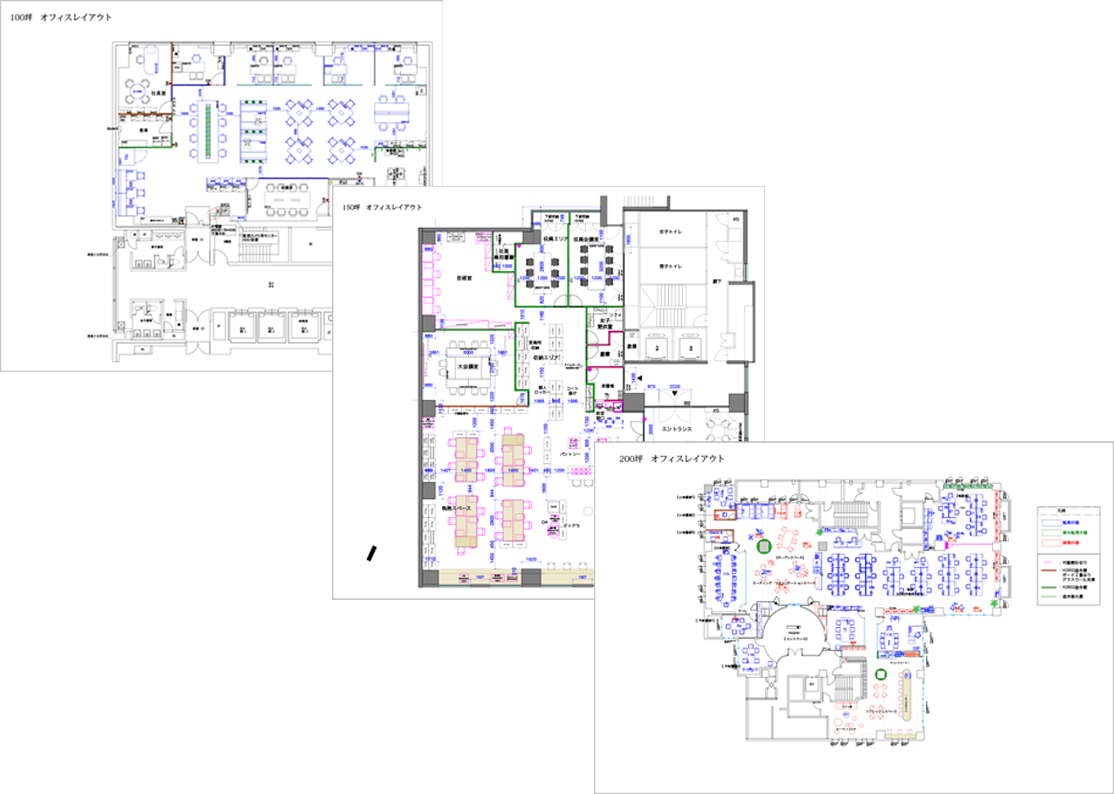 緻密なレイアウト設計で、完成度の高いオフィスを実現