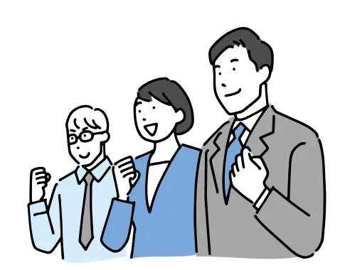 笑顔で働く社員のイラスト