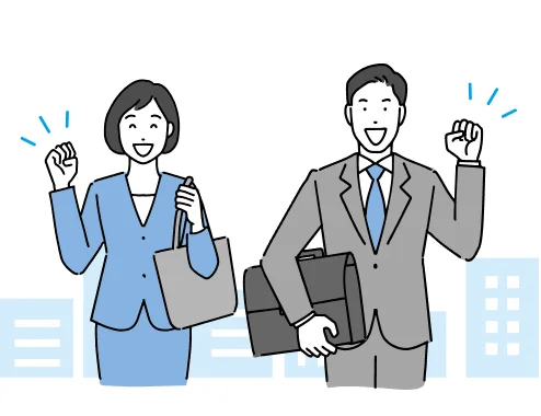 出社する社員のイラスト