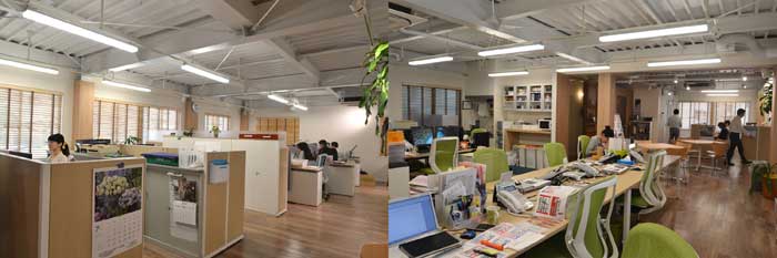 奥行きと開放感を兼ね備えたオフィス空間デザイン
