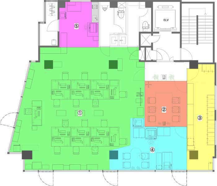 オフィスの課題を解決したレイアウト図