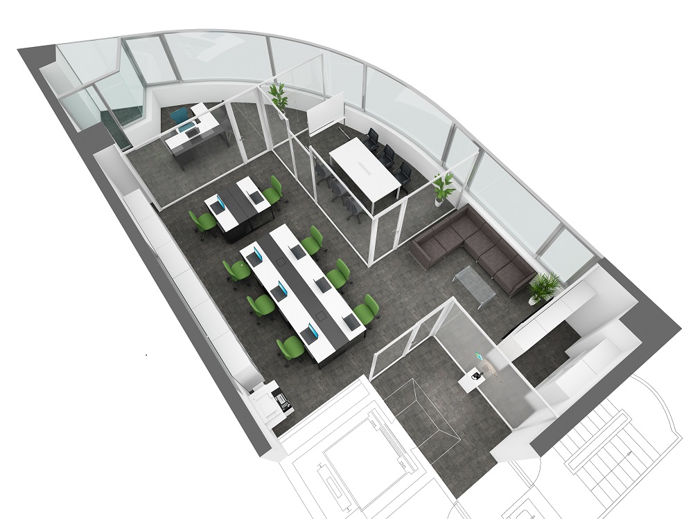 限られた空間を効率的に活用したオフィスデザイン