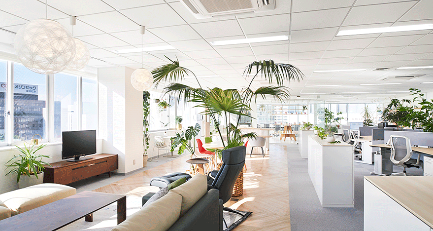ガラスと光とグリーンと…心までオープンになるオフィスデザイン事例