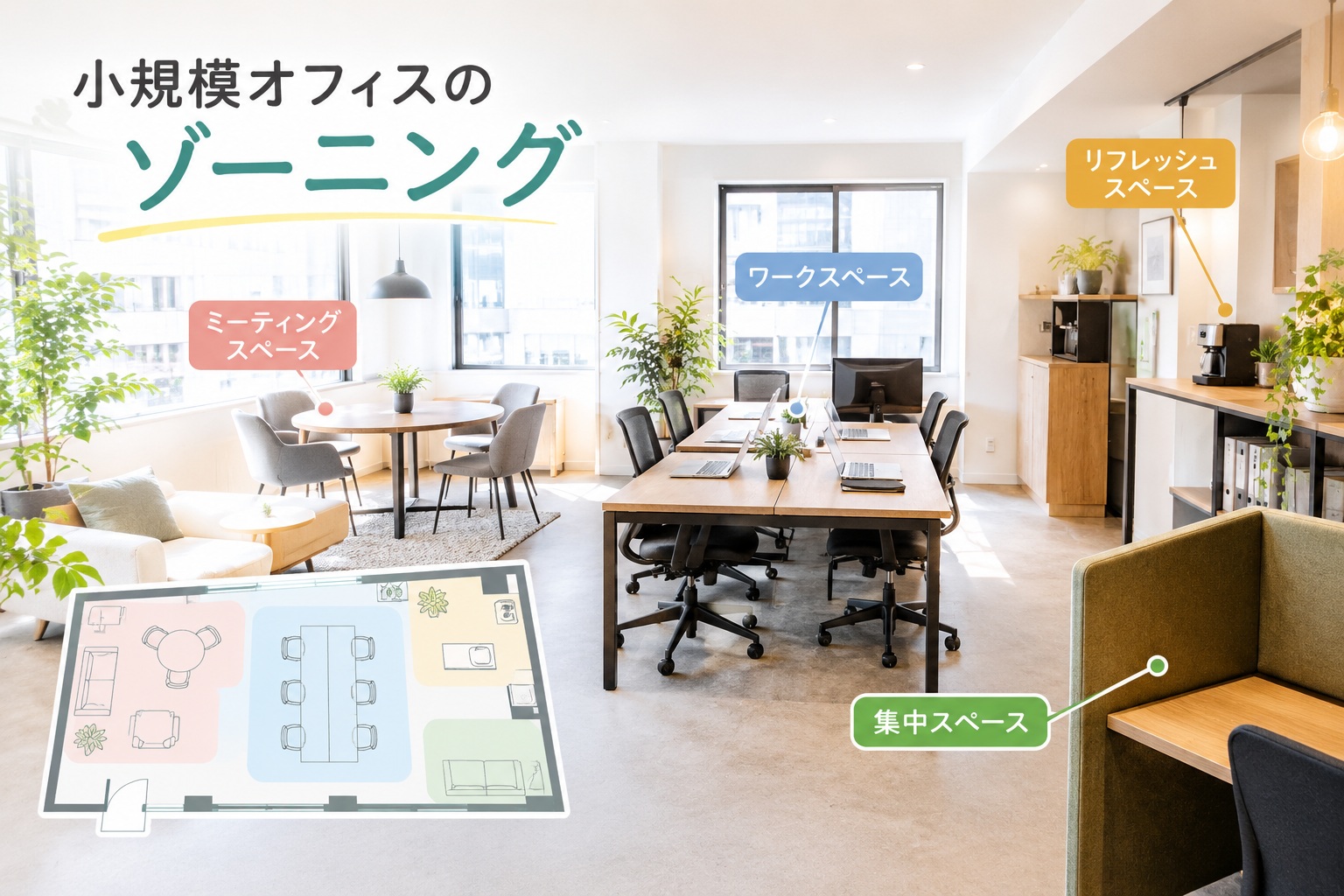 オフィスレイアウトにかかせないゾーニングとは?